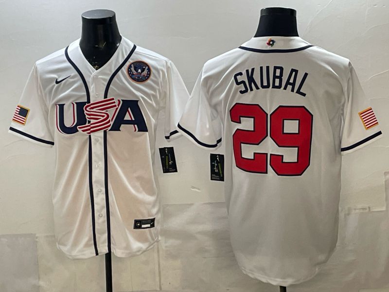 Men 2026 World Cub USA #29 Raleigh White Game Nike MLB Jersey style 0017